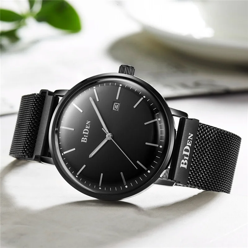 

BIDEN Top Brand Luxury Men's Watches Ultra Thin Business Wristwatch Magnet Buckle Waterproof Calendar Male Quartz Watch Relogio