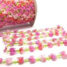 2 ярдов Тканые Rococo лентой отделка с синим сверкающий цветок бутоны | декоративная Цветочная лента | блокнот ручной работы материалы | Декор |