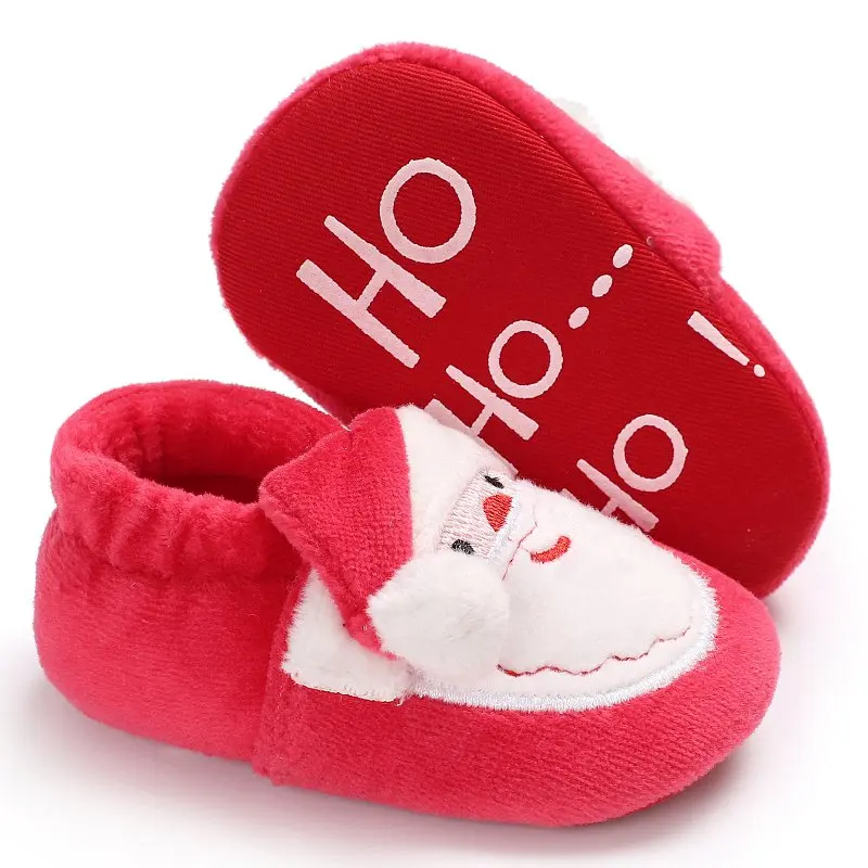 

0-18M Baby Shoes Christmas Girls Boys Toddler Infant Newborn Santa Claus Soft Sole First Walkers Prewalkers