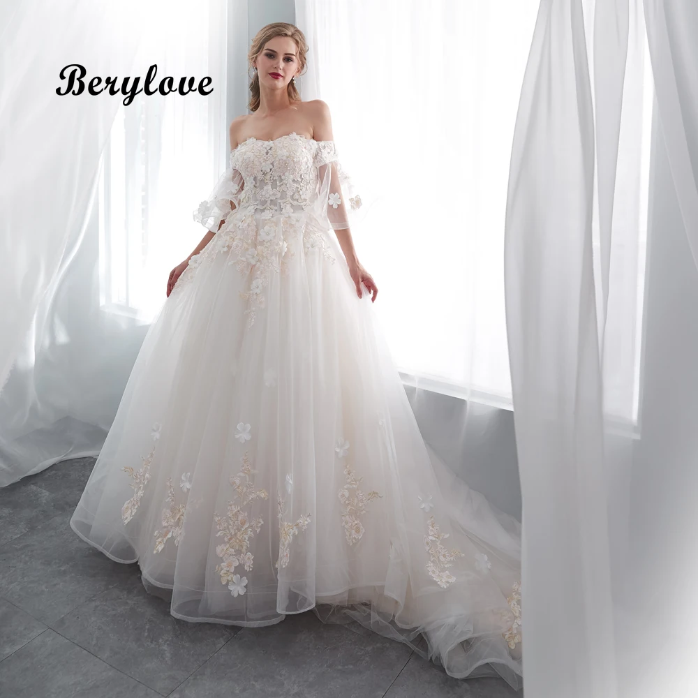 Best Price Berylove Luxury Ball Gown Wedding Dress Off Shoulder