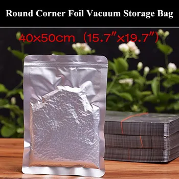 

20pcs 40x50cm (15.7"x19.7") 220micron Open Top Round Corner Aluminum Foil Vacuum Bag Heat Sealing Coffee Beans Storage Bag