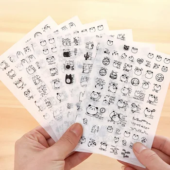 

6 sheets/lot cartoon panda paper sticker DIY scrapbooking diary album sticker post stationery school supplies