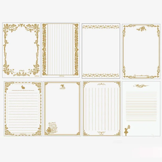 Buy 8 Sheets/Set European Vintage Style Writing