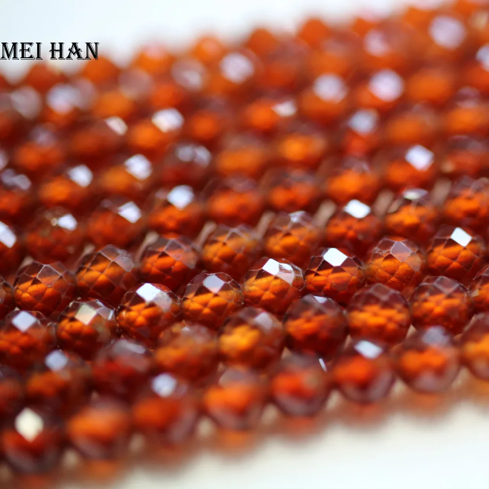 

Meihan Free shipping Natural 3.2mm (4 strands/set) Pyrope garnet faceted round loose beads for jewelry making design or gift