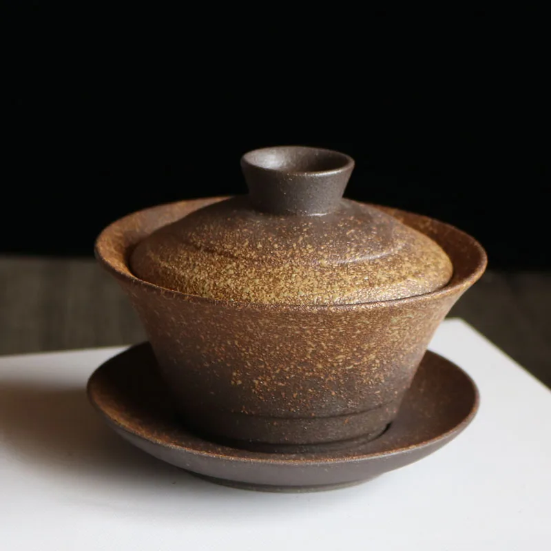 130 мл винтажная керамическая грубая керамика Gaiwan китайская лампа чайная