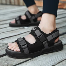 Летняя пляжная обувь для прогулок дышащая мужская обувь на застежке-липучке кроссовки на плоской подошве размеры 39-46, Новое поступление