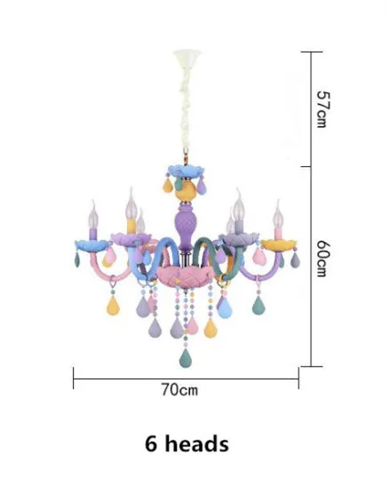 Светильник в виде макарон, хрустальная люстра, светильник для детской комнаты, спальни, креативный светильник, цвет E14, люстра - Цвет корпуса: 6 heads