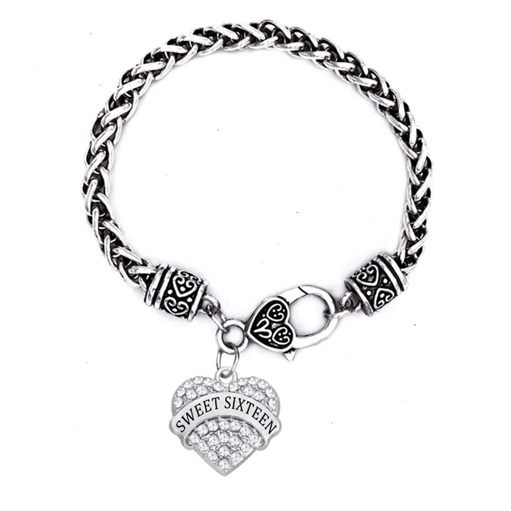 Double Nose Luck Number Jewelry Sweet Six Bracelets Heart In Double Nose Luck Number Jewelry Sweet Six Bracelets Heart In Crystal 16 Bracelet For Women Chain Link From