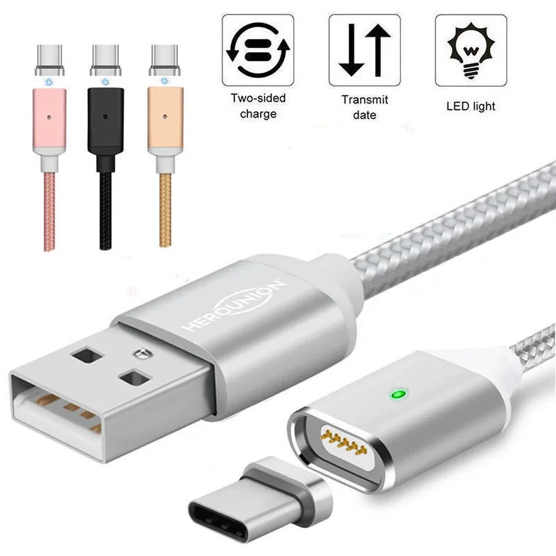 

Nylon Braided USB Type C/USB C Magnetic Cable Fast Charger Type C/USB-C Charger Data Magnet Cable for Samsung Galaxy S8 S8 Plus