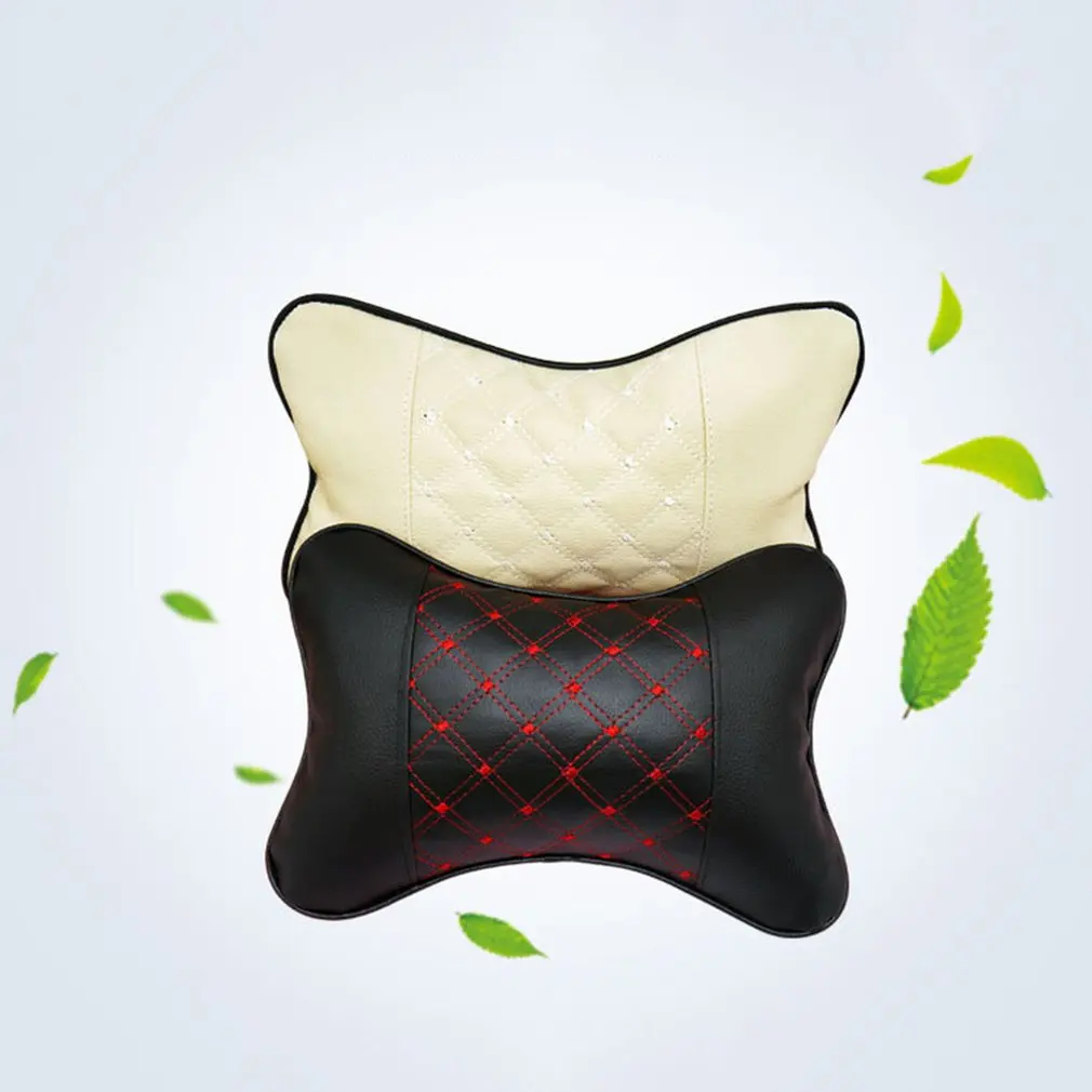 

Car Headrest Car-Holder PU Leather Neck Pillow Car Imitation Wine Headrest