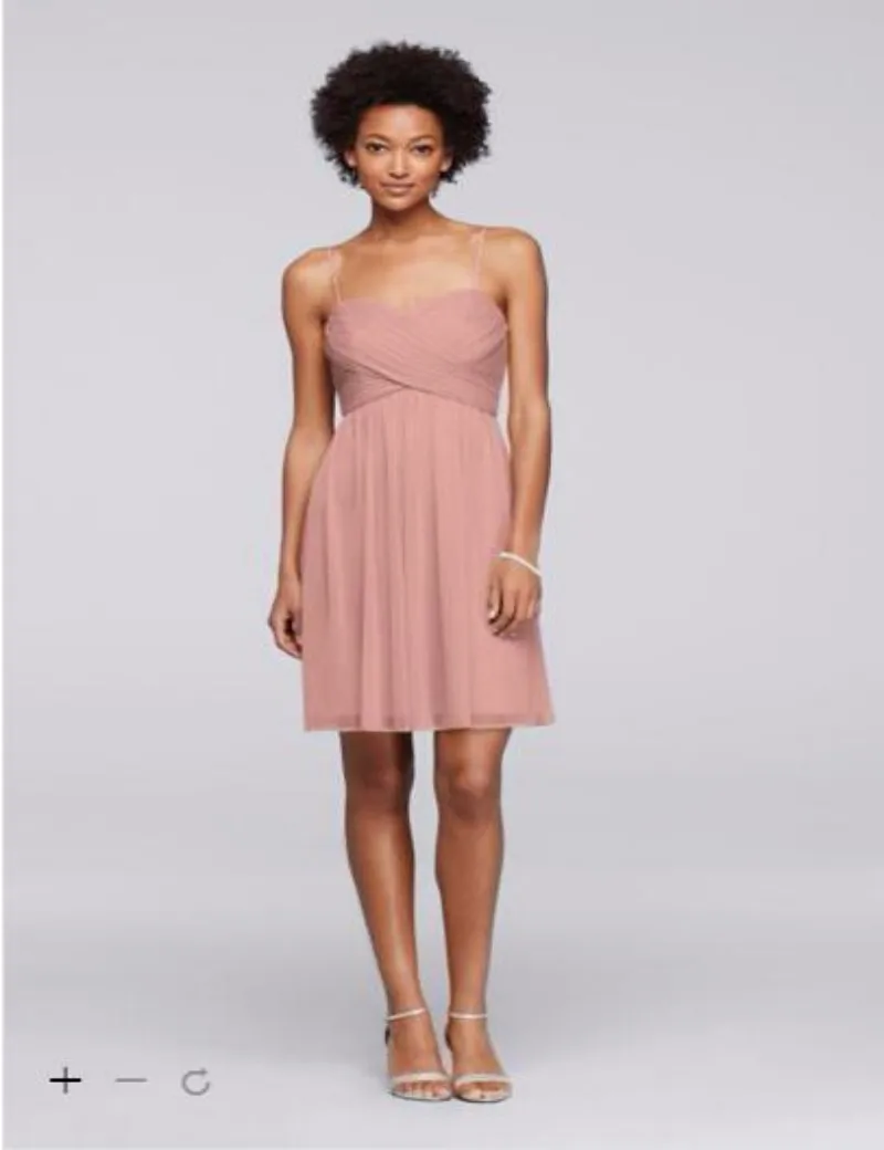 mesh top bridesmaid dress