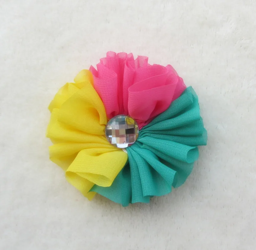 

300pcs nice flower hot 3 color chiffon flower hair lead lead hoop hair hoop with flowers headdress shoes accessories