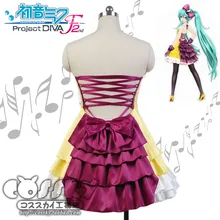 Vocaloid hatsune miku anime cosplay vendaje volante lolita dress bowknot dress + guantes + headwear + calcetines