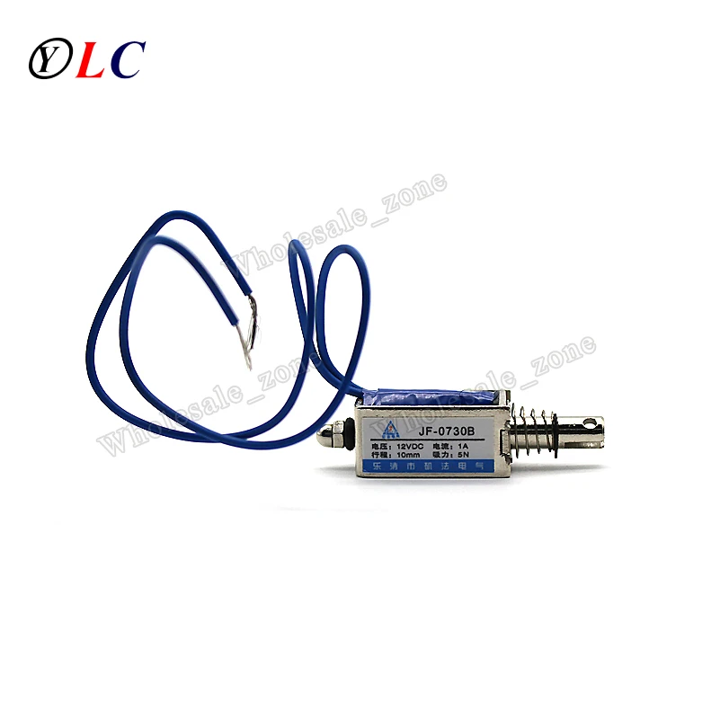 DC 12V 1.5A Тип рамки сила 80g 0.8N JF-0730B Путешествия 10 мм линейный Электромагнит