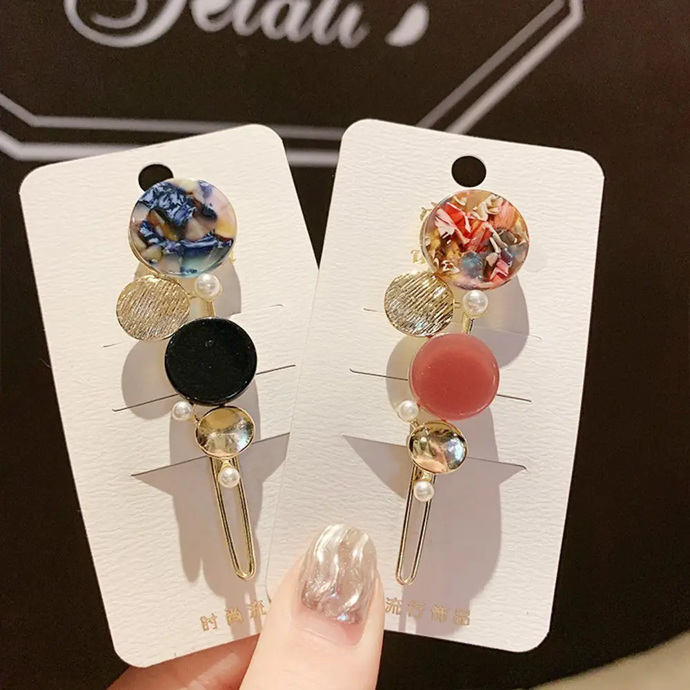 

1 pc Fashion Women Elegant Acetate Circle Alloy Hair Clips Lovely Hairpin Barrettes Headwear Headband Hair Accessories