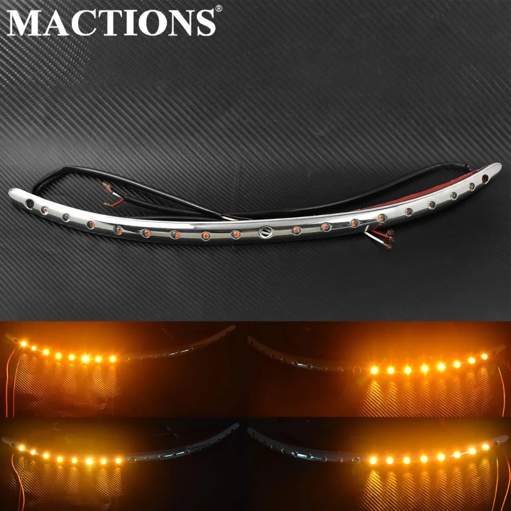 

Motorcycle Windshield Turn signal Trim Light LED Yellow For Harley Touring Street Glide FLHX Ultra Limited 2014 2015 2016-2018