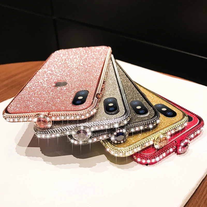 Роскошный модный чехол со стразами для iPhone xr xs max x iphone 6 6s 7 8 plus прозрачная
