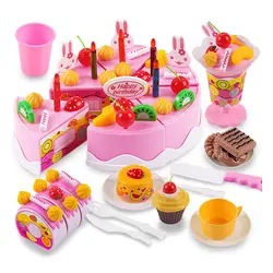 Детская кухня Лидер продаж 2018 игрушечные лошадки 75 шт./компл. пластик резка торт ко дню рождения ролевые игры еда Развивающие игрушки для