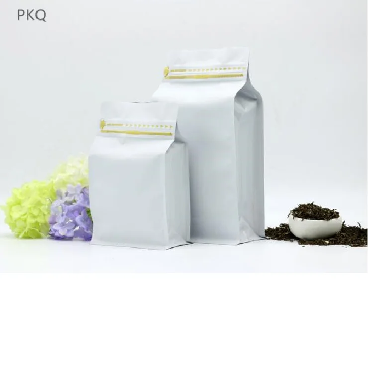 1/2 фунтов крафт-бумага черный/белый золотой алюминиевая фольга кофейные зерна упаковочные мешки для хранения замок на молнии стоячий мешок 10-20 шт./лот