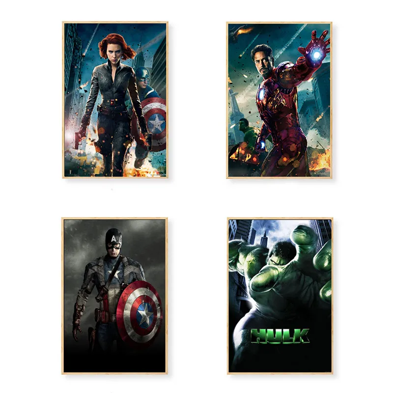 

The Avengers Superheros Canvas Poster Captain America Wall Art Modern Picture Movie Poster Home Decor Teens Room Decor House Art