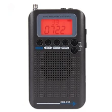 HRD-737 Полнодиапазонный радио цифровой демодулятор FM/AM/SW/CB/Air/VHF World Band стерео портативное радио с ЖК-дисплеем будильник