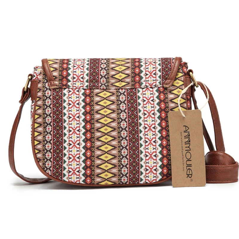 Annmouler العلامة التجارية تصميم المرأة حقيبة كتف خمر الجوف خارج Crossbody حقيبة بو الجلود حقيبة صغيرة البوهيمي نمط حقيبة ساع