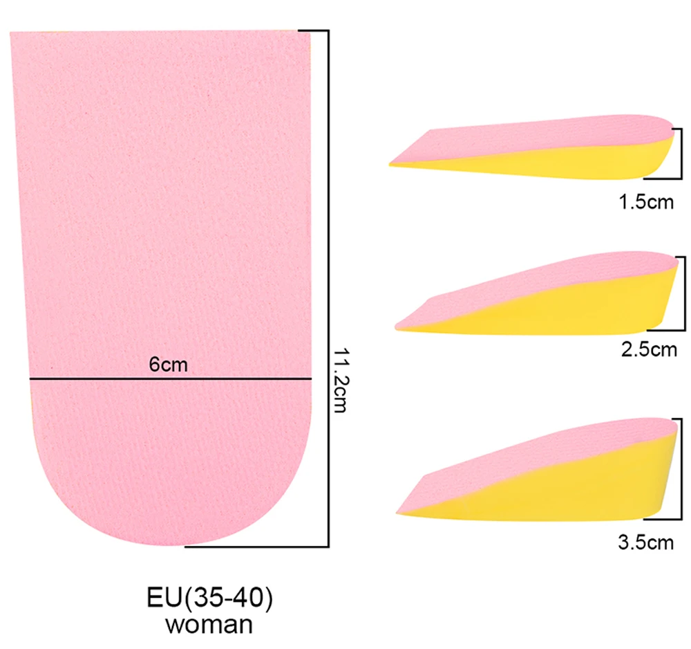 Sunvo, увеличивающие рост, половинные стельки, невидимые, увеличивающие рост, вставка на пятке, спортивная обувь, увеличивающие рост, стельки для мужчин и женщин