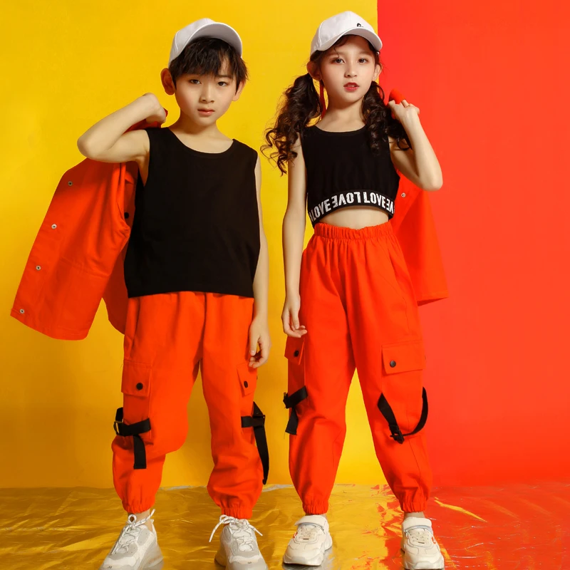 Children Hip Hop Clothing Loose Style Tops Casual Shorts Suit Girls Boys Jazz Dance wear Costumes Ballroom Dancing Outfits Wear