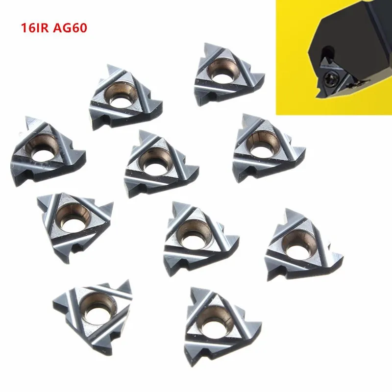 

10pcs 16IR AG60 Carbide Threading Inserts Internal Turning Tool Holder cutting tool Lathe Tools Thread Insert Inserts