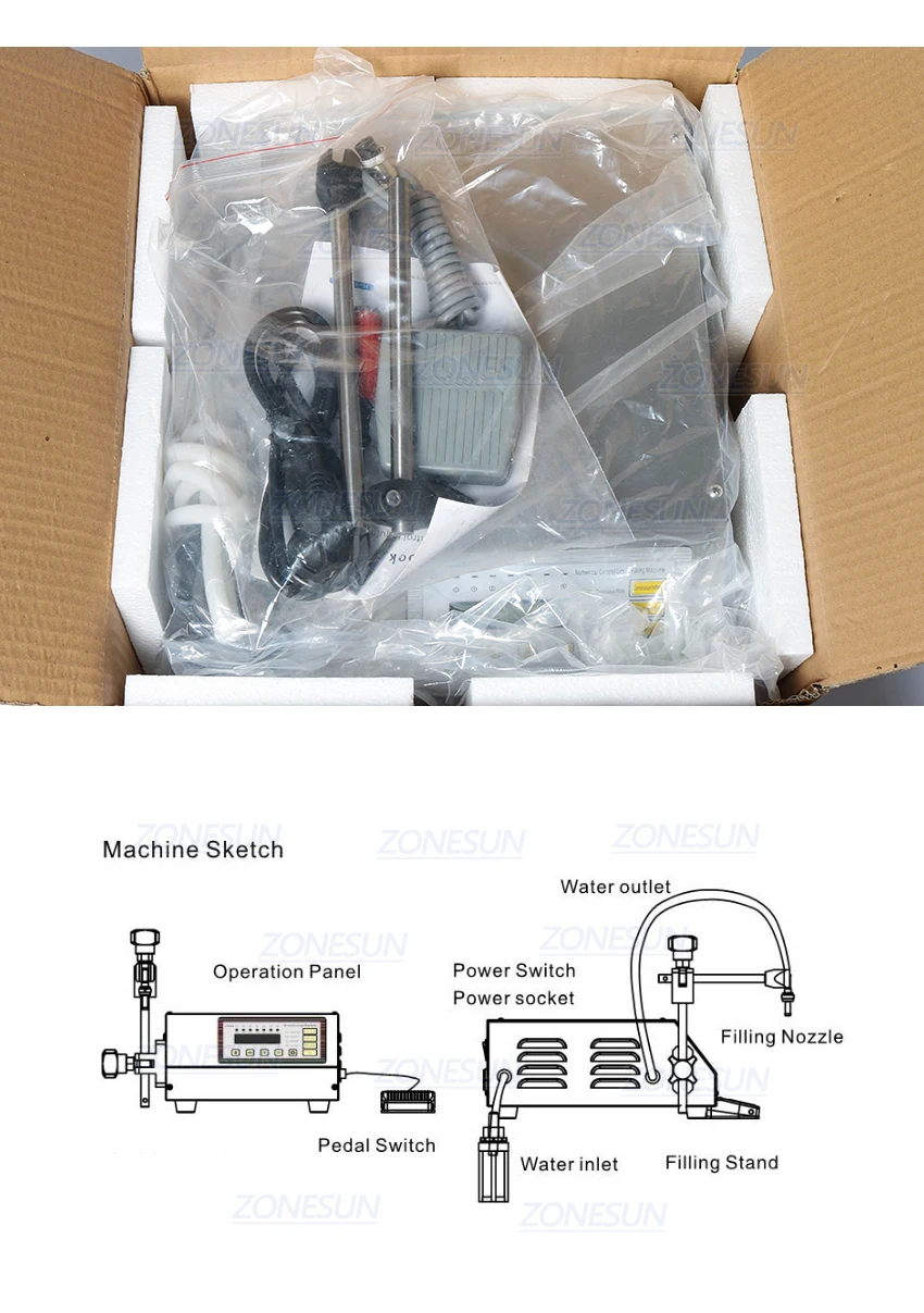 ZONESUN GFK-160, компактная машина для наполнения жидкостей с точным цифровым управлением, машина для наполнения жидкостей с цифровым управлением, 5-3500 мл