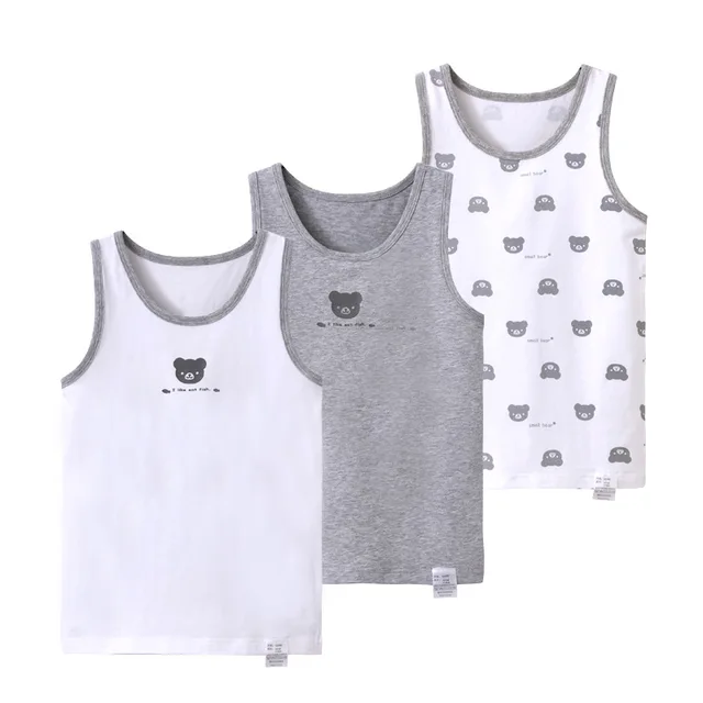 summer boy clothing knitted baby vest kids sleeveless shirt cotton