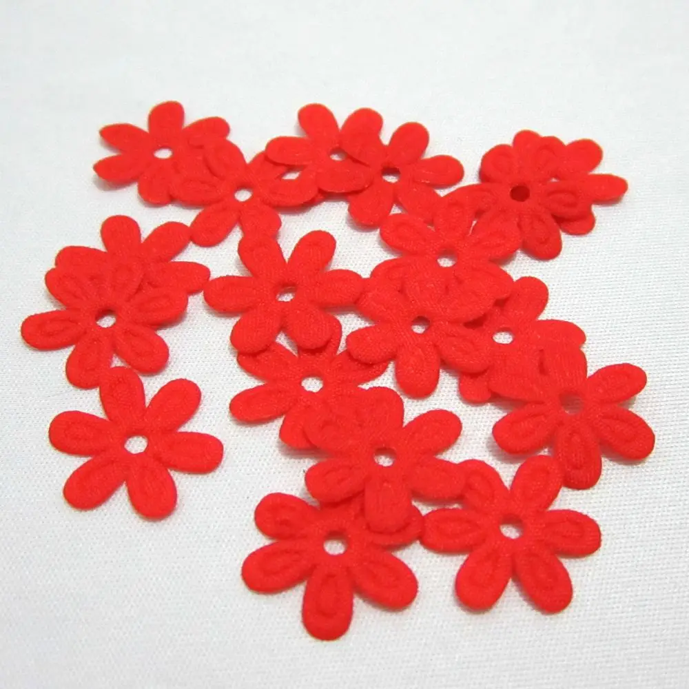 Diy craft 500pcs 15mm padded felt spring flower appliques wedding