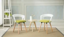 public house chair plastic backrest wood leg garden stool tea coffe table chair free shipping green cotton seat