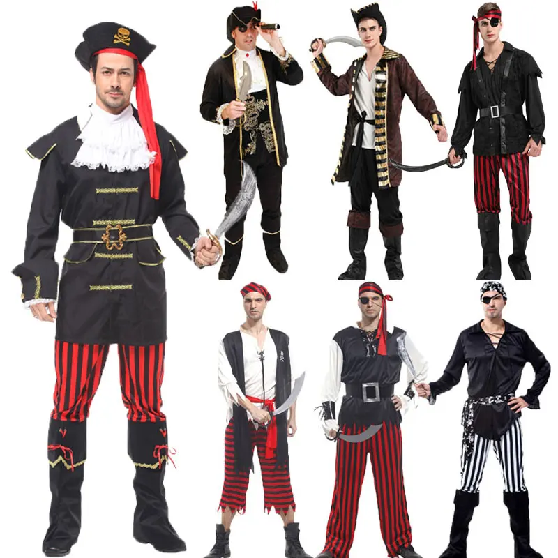 

Umorden Halloween Holiday Party Costumes for Men Captain Jack Pirate of the Caribbean Costume Adult Fancy Pirates Cosplay Set
