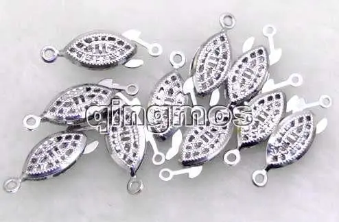 

SALE Wholesale 10X 6*13mm silver Plated flash single strings Clasp-gp43