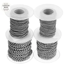 10Yards/Roll Dia 1.5mm 2mm 2.4mm 3mm Beaded Ball Chain Bulk Stainless Steel Jewelry Chains for Necklaces Jewelry Making Supplies 5m lot 1 5mm metal ball bead chains 7colors ketting kettingen bulk bulk iron chains for diy jewelry accessories