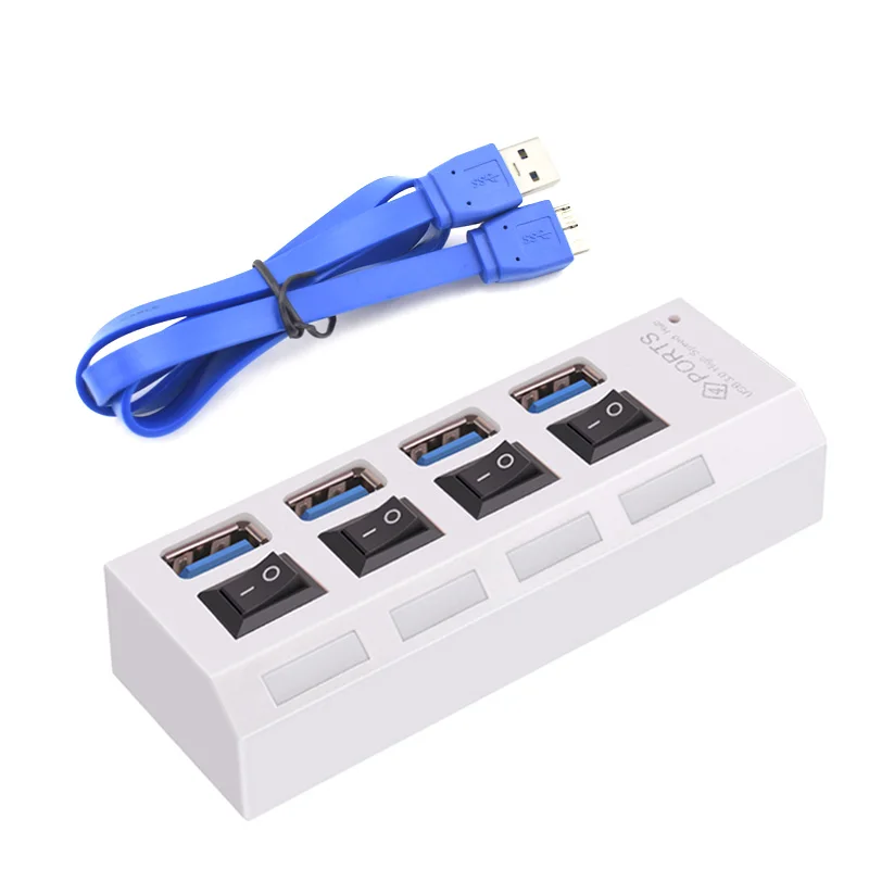 NEO STAR USB 3,0 концентратор с 4 портами включения/выключения высокоскоростной USB разветвитель 5 Гбит/с концентратор для компьютерных аксессуаров