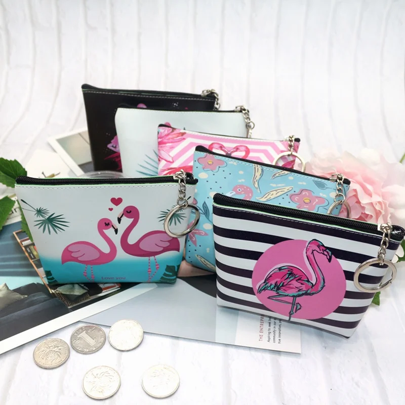 Горячая Распродажа, популярный женский кошелек с рисунком фламинго, клубники, кошелек на молнии, детский мини-кошелек для мальчиков и девочек, переносная сумка из искусственной кожи
