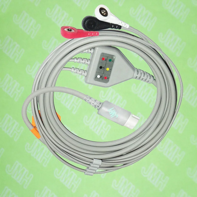 

Compatible with PHILIPS(HP) ECG Machine, One-piece ECG cable and leadwires,3 Lead,Snap,AHA or IEC.HP 12pin,Straight connector.