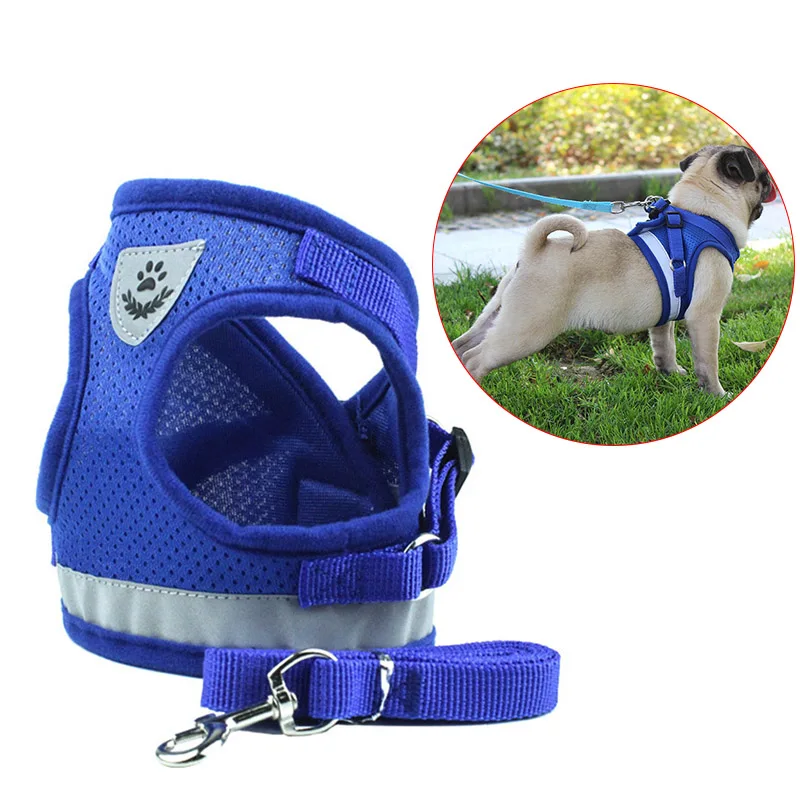 

Pet Harness Leash Set Kitten Puppy Dogs Mesh Breathable Reflective Harness MJJ88