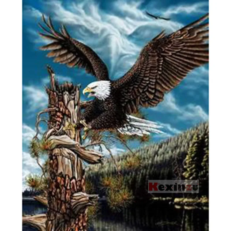 Full 5D DIY Square Diamond Painting Cross Stitch -Eagle and dead wood- 3d Round Embroidery Mosaic Resin Home Decor Gift WW-78788 | Дом и сад