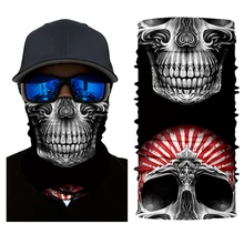 Multi Usar Máscara Facial Fresco Motocross Da Motocicleta do Motociclista do Crânio Headwear Magia Lenço Ao Ar Livre Bandanas Caça 3D Sem Costura Tubo Pescoço