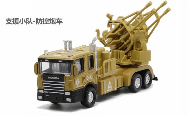 Toys Metal Educational Anti Aircraft Tank Alloy Off Road Military Vehicles Model Armored Toy Car Electronic Children Gifts 2021 electronic educational electric truck excavators with music luminous excavator universal function model toy metal car toys 2021