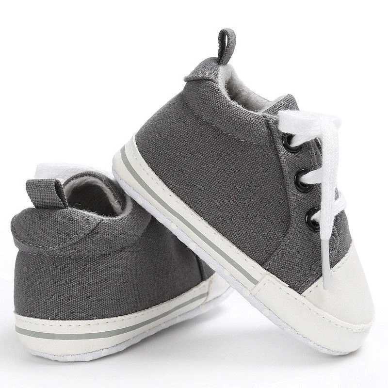 Для новорожденных, для маленьких девочек мягкая подошва обувь тканевая анти-кроссовки с пуховной внутренной частью, на возраст от 0 до 18 месяцев - Цвет: Серый