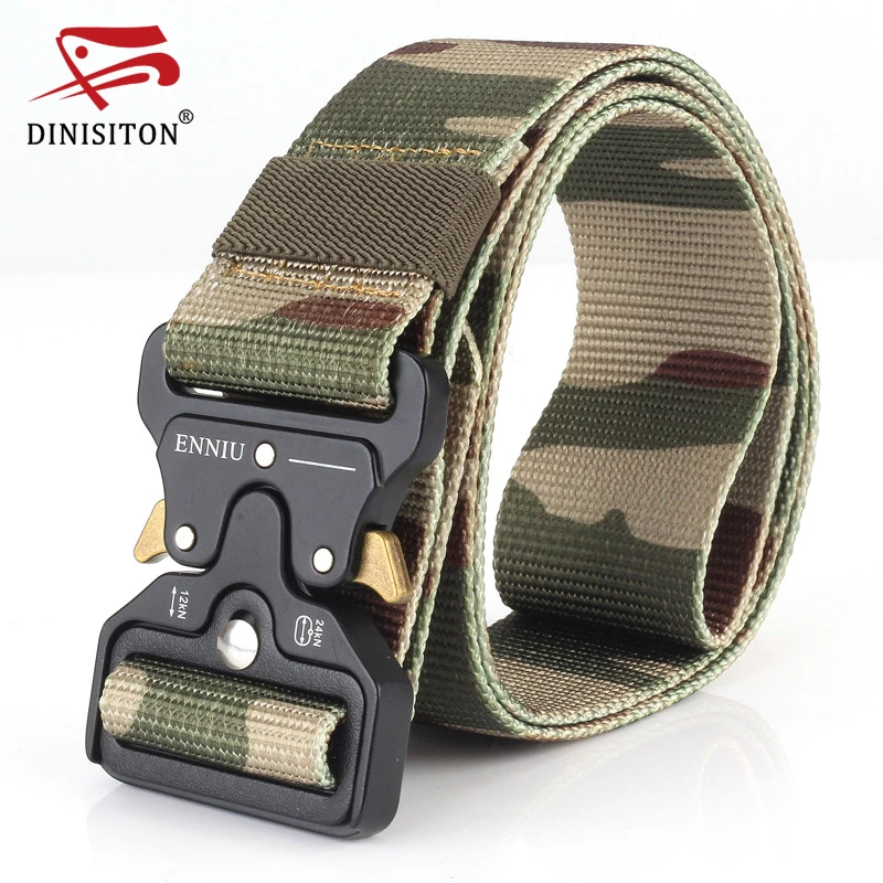 

DINISITON Tactical Belt Men's Military Belts Width 4.5cm Adjustment Quality Thicken Canvas Tactical Outdoor Waistband BL9812