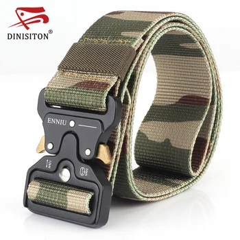 

DINISITON Tactical Belt Men's Military Belts Width 4.5cm Adjustment Quality Thicken Canvas Tactical Outdoor Waistband BL9812