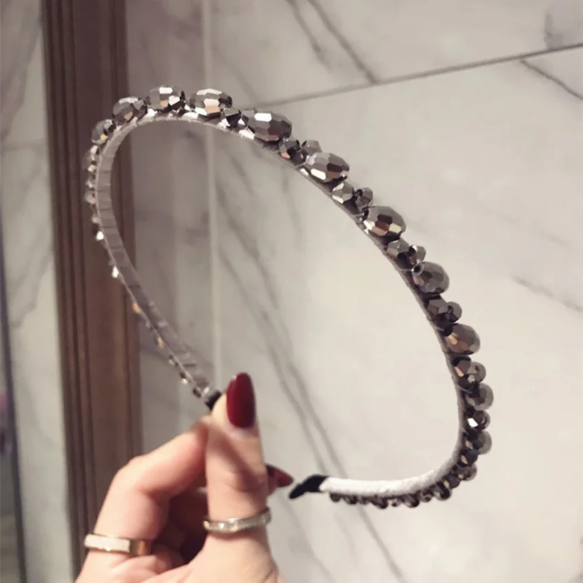 LEVAO Hair Accessories for Women Hairband Shiny Crystal Beads Headband Hair Bands Hoop Girls Hair Hoop Bezel Party Headdress