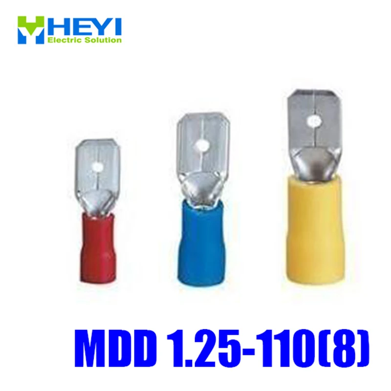 Good Quality 100pcs lot MDD1 25 110 8 Red AWG22 16 Brass Insulating 