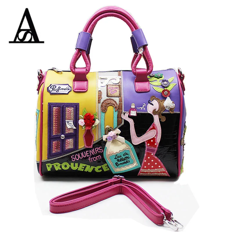 

2016 Boston Bag Women Handbag Top Handle Women Shoulder Bag PU Leather Messenger Cross Body Women Bag Braccialini Handbag Design