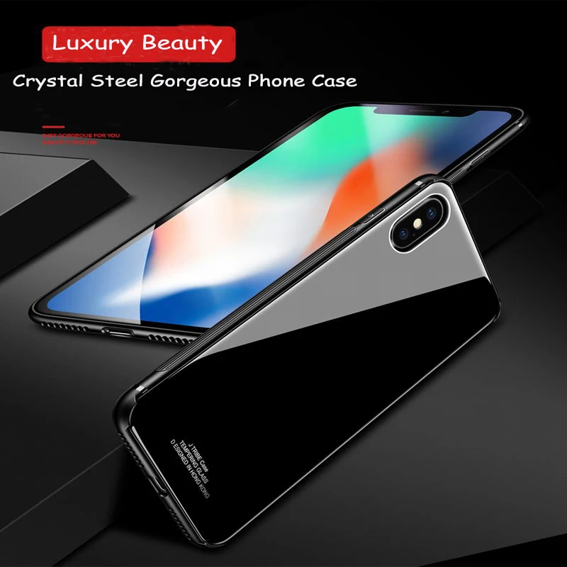 Ascromy-for-iPhone-X-10-TPU-Case-Hybrid-Tempered-Glass-Back-Cover-Anti-scratch-Shockproof-Protective-Cover-for-Apple-iPhone-X-10-Accessories (9)